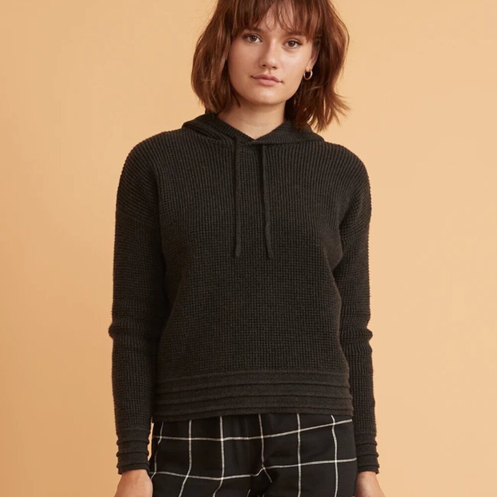 Marine Layer Georgia Hoodie — ultra thick cozy waffle cropped hoodie — XS